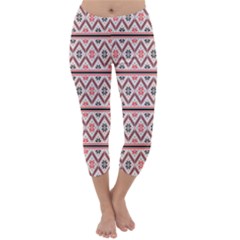 Clipart Embroidery Star Red Line Black Capri Winter Leggings  by Mariart