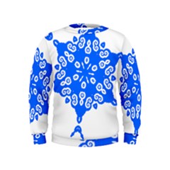 Snowflake Art Blue Cool Polka Dots Kids  Sweatshirt by Mariart