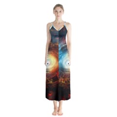 Supermassive Black Hole Galaxy Is Hidden Behind Worldwide Network Button Up Chiffon Maxi Dress by Mariart