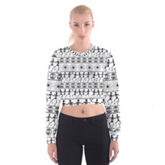 Halloween Pattern Cropped Sweatshirt by ValentinaDesign