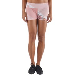 Flower Sunflower Wave Waves Pink Yoga Shorts by Mariart