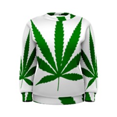 Marijuana Weed Drugs Neon Cannabis Green Leaf Sign Women s Sweatshirt by Mariart