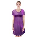 Space Star Planet Galaxy Purple Short Sleeve V-neck Flare Dress View1