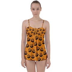 Halloween Jackolantern Pumpkins Icreate Babydoll Tankini Set by iCreate