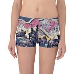 Modern Abstract Painting Reversible Boyleg Bikini Bottoms by NouveauDesign