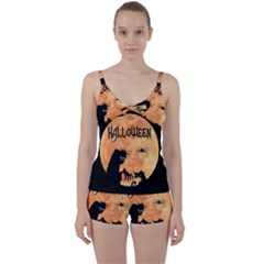 Halloween Tie Front Two Piece Tankini by Valentinaart