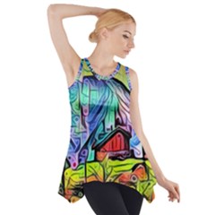 Magic Cube Abstract Art Side Drop Tank Tunic by NouveauDesign