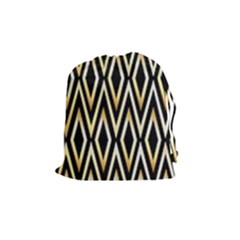 Gold,black,art Deco Pattern Drawstring Pouches (medium)  by NouveauDesign