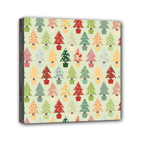 Christmas Tree Pattern Mini Canvas 6  X 6  by Valentinaart