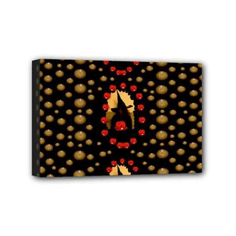 Pumkin Witch In Candles And White Magic Mini Canvas 6  X 4  by pepitasart