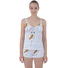 Cute Snowman Tie Front Two Piece Tankini by Valentinaart