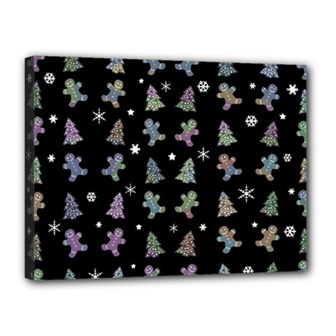 Ginger Cookies Christmas Pattern Canvas 16  X 12  by Valentinaart
