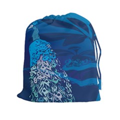 Peacock Bird Blue Animals Drawstring Pouches (xxl) by Mariart