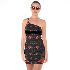 Roses From The Fantasy Garden One Soulder Bodycon Dress by pepitasart