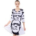 Frankenstein s monster Halloween Quarter Sleeve Front Wrap Dress	 View1