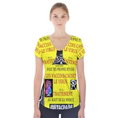 Vaccine  Story Mrtacpans Short Sleeve Front Detail Top by MRTACPANS