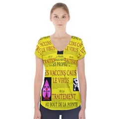 Ronald Story Vaccine Mrtacpans Short Sleeve Front Detail Top by MRTACPANS