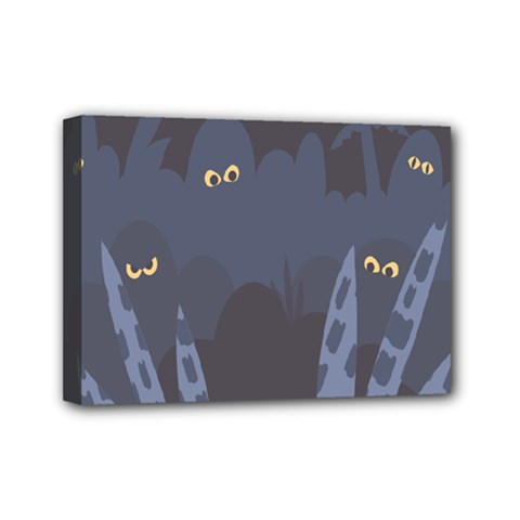 Ghost Halloween Eye Night Sinister Mini Canvas 7  X 5  by Mariart