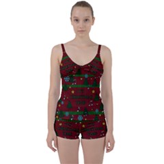 Ugly Christmas Sweater Tie Front Two Piece Tankini by Valentinaart