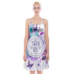 Thank You Spaghetti Strap Velvet Dress by Celenk