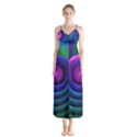 Beautiful Rainbow Marble Fractals in Hyperspace Button Up Chiffon Maxi Dress View1