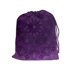 Background Purple Mandala Lilac Drawstring Pouches (extra Large) by Celenk