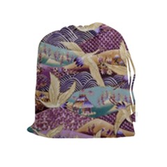 Textile Fabric Cloth Pattern Drawstring Pouches (extra Large) by Celenk