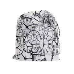 Time Clock Watches Time Of Drawstring Pouches (extra Large) by Celenk