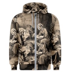 The Birth Of Christ Men s Zipper Hoodie by Valentinaart