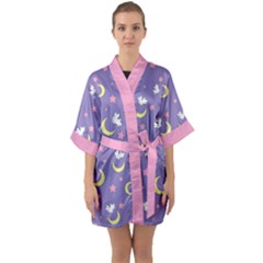 Rabbit Of The Moon Quarter Sleeve Kimono Robe by Ellador