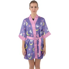 Rabbit Of The Moon Quarter Sleeve Kimono Robe by Ellador