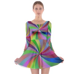 Spiral Background Design Swirl Long Sleeve Skater Dress by Celenk