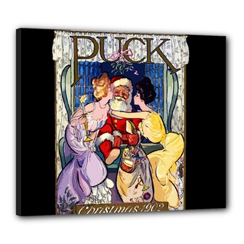 Vintage Santa Claus  Canvas 24  X 20  by Valentinaart