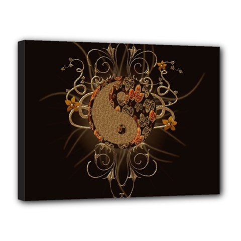 The Sign Ying And Yang With Floral Elements Canvas 16  X 12  by FantasyWorld7