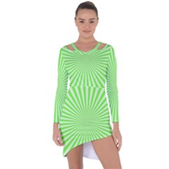 Pattern Asymmetric Cut-out Shift Dress by gasi