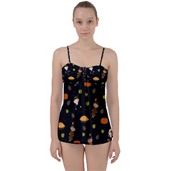 Pilgrims And Indians Pattern - Thanksgiving Babydoll Tankini Set by Valentinaart