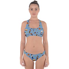 Pilgrims And Indians Pattern - Thanksgiving Cross Back Hipster Bikini Set by Valentinaart