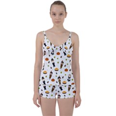 Pilgrims And Indians Pattern - Thanksgiving Tie Front Two Piece Tankini by Valentinaart
