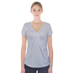 Grey And White Simulated Carbon Fiber Short Sleeve Front Detail Top by PodArtist