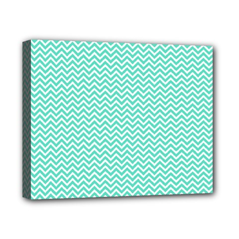 Tiffany Aqua Blue Chevron Zig Zag Canvas 10  X 8  by PodArtist