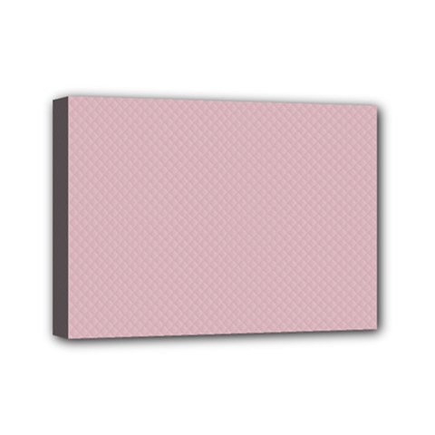 Baby Pink Stitched And Quilted Pattern Mini Canvas 7  X 5  by PodArtist