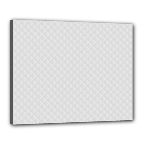 Bright White Stitched And Quilted Pattern Canvas 20  X 16  by PodArtist