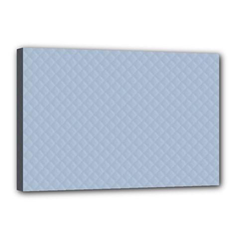 Powder Blue Stitched And Quilted Pattern Canvas 18  X 12  by PodArtist