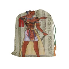 Egyptian Design Man Royal Drawstring Pouches (extra Large) by Celenk