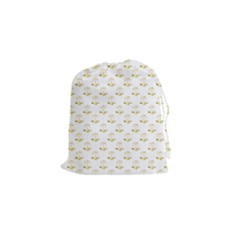 Gold Scales Of Justice On White Repeat Pattern All Over Print Drawstring Pouches (small)  by PodArtist