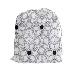 Pattern Zentangle Handdrawn Design Drawstring Pouches (xxl) by Celenk