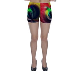 Circle Lines Wave Star Abstract Skinny Shorts by Celenk