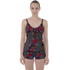 Aboriginal Art - Meeting Places Tie Front Two Piece Tankini by hogartharts