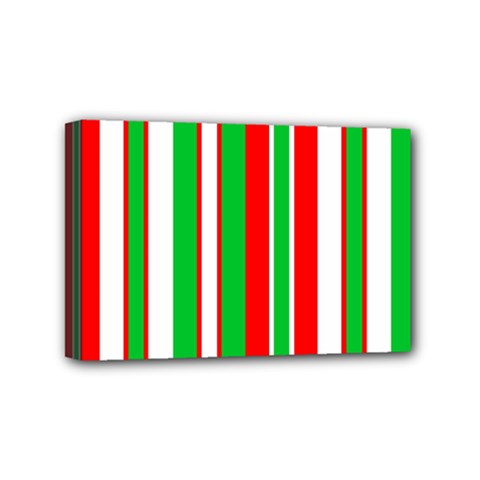 Christmas Holiday Stripes Red Mini Canvas 6  X 4  by Celenk