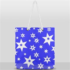 Star Background Pattern Advent Full Print Rope Handle Tote (large) by Celenk